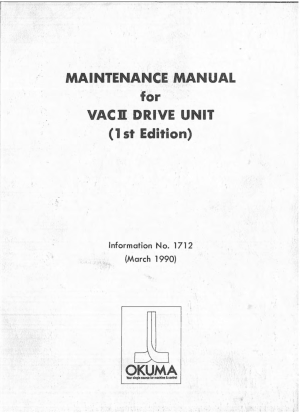Okuma VACII Drive Unit Maintenance Manual