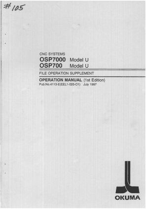 Okuma OSP7000 Model U File Operation Manual