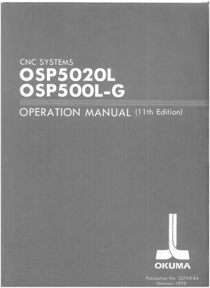 Okuma OSP5020L OSP500L-G Operation Manual