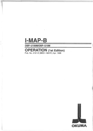 Okuma I-MAP-B OSP-U100M Operation