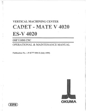 Okuma ES-V 4020 OSP U10M Operational Maintenance Manual