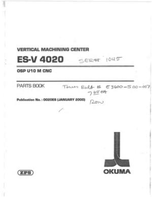 Okuma ES-V 4020 OSP U10M Parts Book