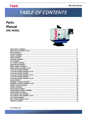 Fadal EMC Parts Manual