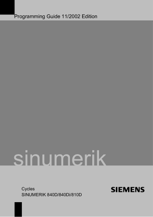 Sinumerik 840D Cycles Programming Guide