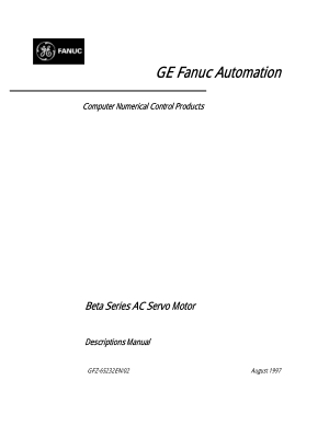 Fanuc Beta Series AC Servo Motor Descriptions Manual 65232EN