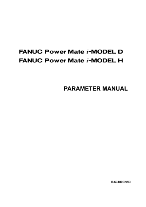 Fanuc Power Mate i-D/H Parameter Manual