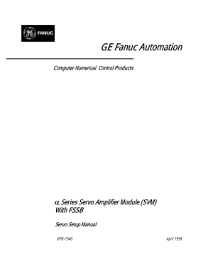 Fanuc Alpha Series SVM with FSSB Servo Setup Manual GFK-1546