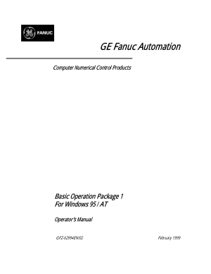 Fanuc Basic Operation Package Win95 Operator Manual 62994EN