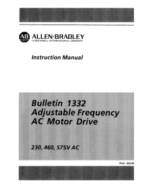 Allen Bradley Adjustable Frequency AC Motor Drive Manual