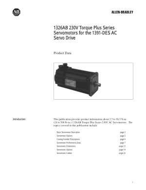 Allen Bradley 1326AB 230V Torque Plus Series Product Data