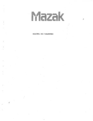 Mazak Mazatrol M32 Parameters