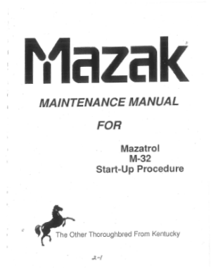 Mazak Mazatrol M-32 Maintenance Manual Startup Procedure