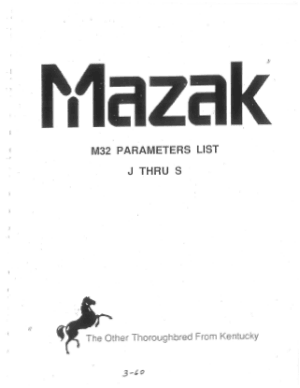 Mazak M32 Parameters List J thru S