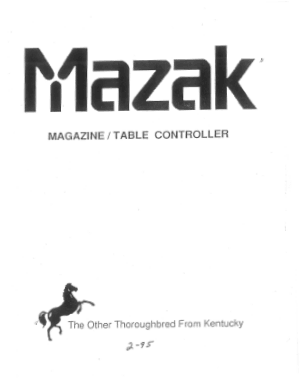 Mazak Magazine Table Controller