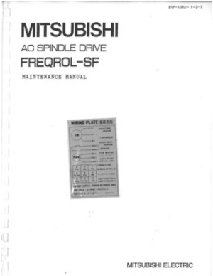 Mitsubishi AC Spindle Drive FREQROL-SF Maintenance Manual