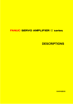 Fanuc Servo Amplifier Alpha Series Descriptions 65162E