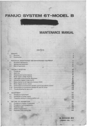 Fanuc 6T Maintenance Manual