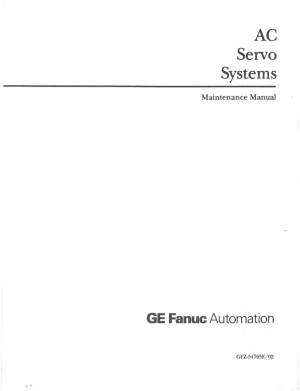 Fanuc AC Servo Systems Maintenance Manual