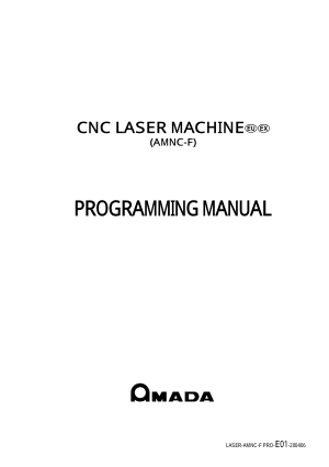 Amada CNC Laser Machine AMNC-F Programming Manual