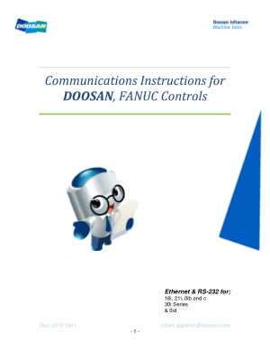 Doosan Fanuc Controls Communications Instructions