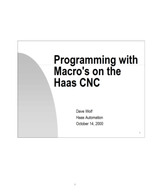 Haas CNC Macro Programming