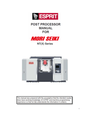 ESPRIT CAM Post Processor Manual for MORI SEIKI NTX