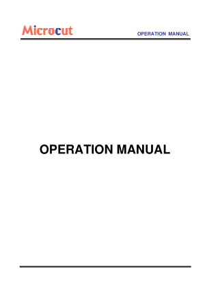Microcut Operating Manual MCV&TC Series