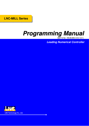 LNC-MILL Series Programming Manual