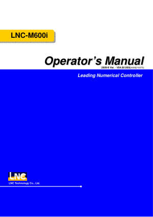 LNC-M600i Operators Manual