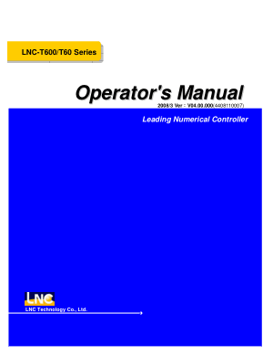 LNC-T600 T60 Series Operators Manual