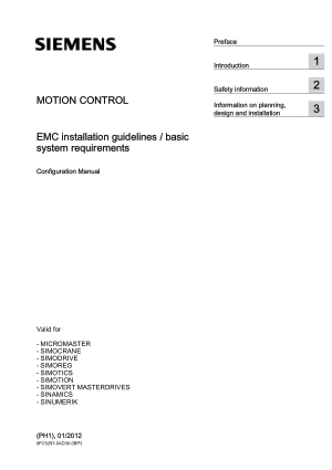 Siemens MOTION CONTROL EMC Installation Guidelines