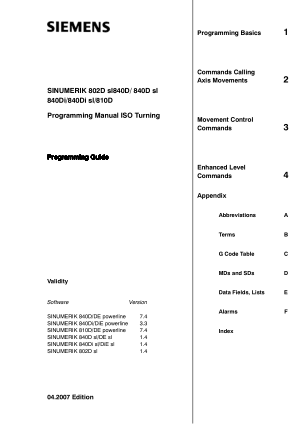 SINUMERIK 802D Turning Programming Manual