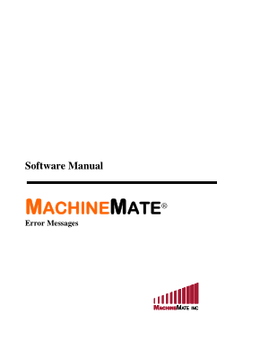 MachineMate Error Messages