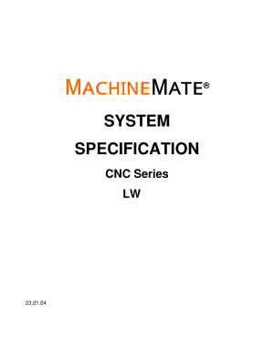 MachineMate LW CNC Series System Specification