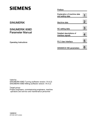 Sinumerik 808D Parameter Manual