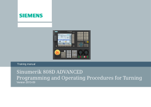 Sinumerik 808D Advanced Procedures for Turning