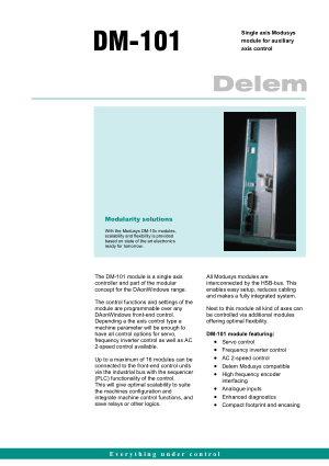 Delem DM-101 Technical Specifications