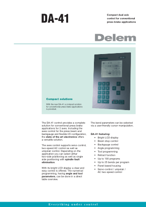 Delem DA-41 Technical Specifications