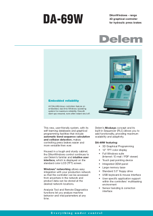 Delem DA-69W Technical Specifications