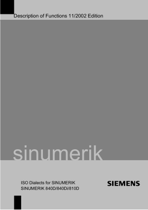Sinumerik 840D 810D ISO Dialects Functions