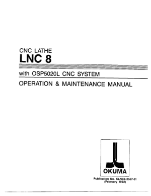 Okuma OSP 5020L Operation & Maintenance Manual
