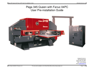 Amada Pega 345 Queen Fanuc 04PC Pre-installation Guide