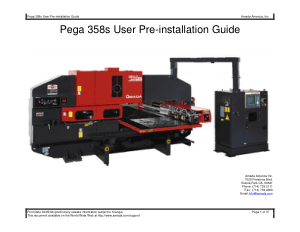 Amada Pega 358s User Pre-installation Guide