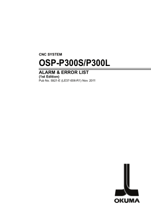 Okuma OSP-P300S/P300L ALARM & ERROR LIST