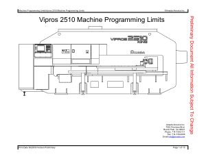 Amada Vipros 2510 Machine Programming Limits