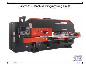 Amada Vipros 255 Machine Programming Limits