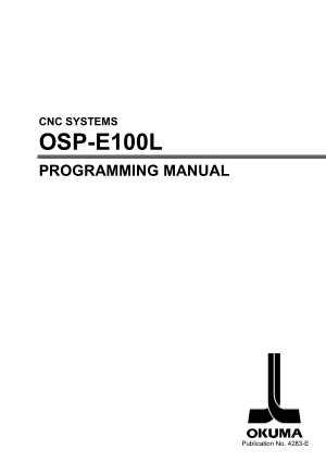 Okuma OSP-E100L PROGRAMMING MANUAL