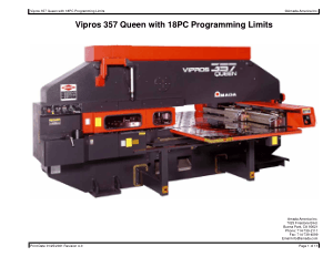 Amada Vipros 357 Queen with 18PC Programming Limits