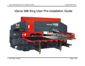 Amada Vipros 368 King User Pre-installation Guide