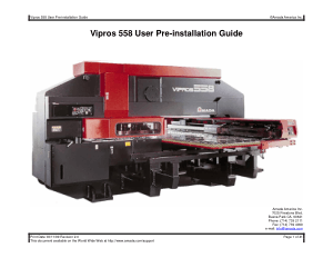 Amada Vipros 558 User Pre-installation Guide